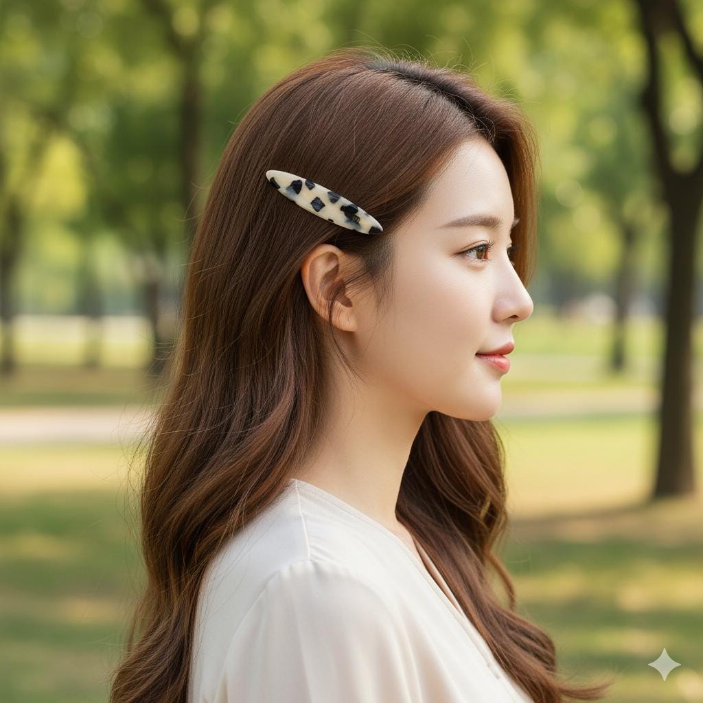 Tortoise Shell Oval Hair Claw Clip (2.8 Inch) / Pastel Color French Hair Pin / Simple Alligator Hair Clip