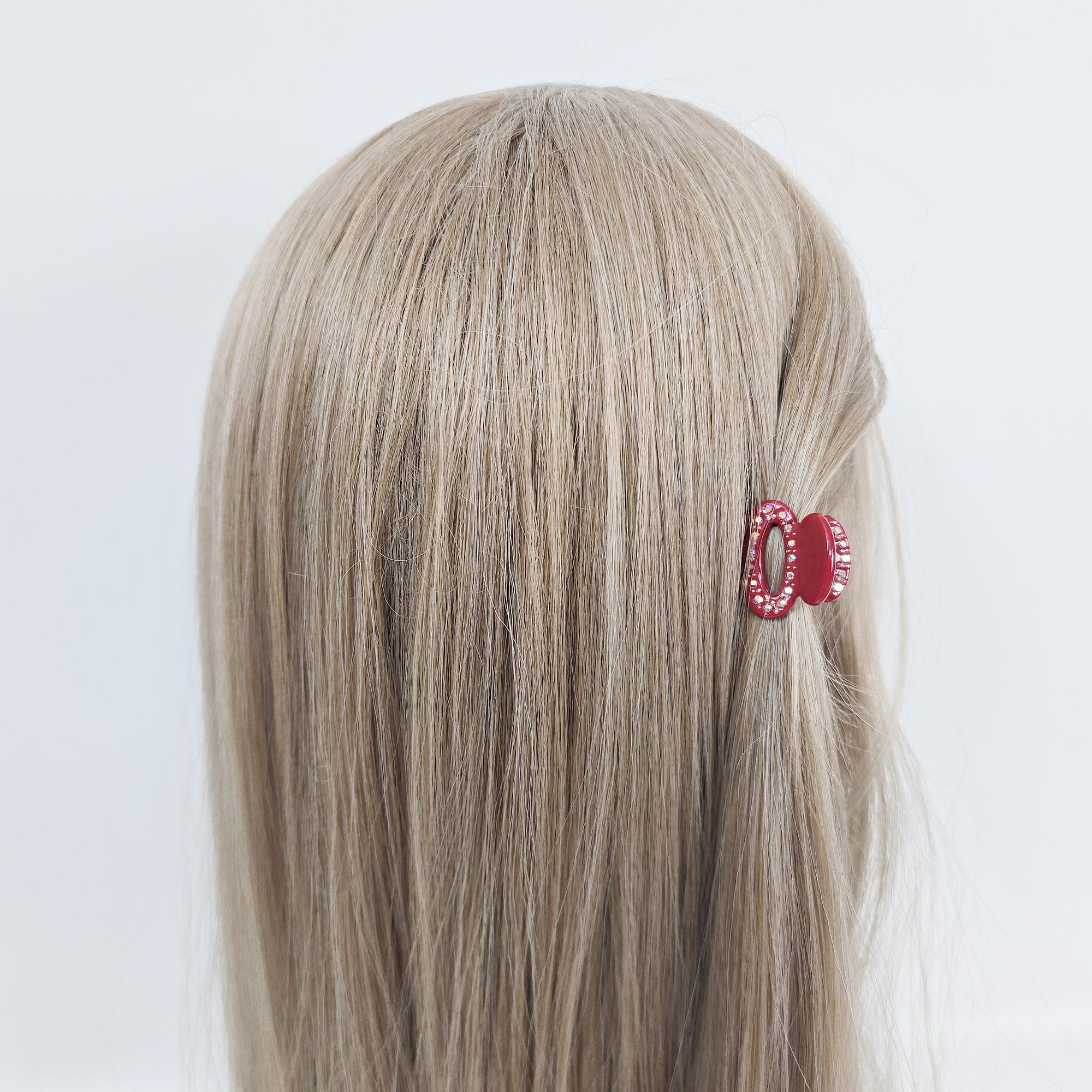 New Color Mini Cubic Round Point Hair Claw Clip (1.0 Inch) / Cute Tortoise Shell French Hair Pin / Small Hair Clips