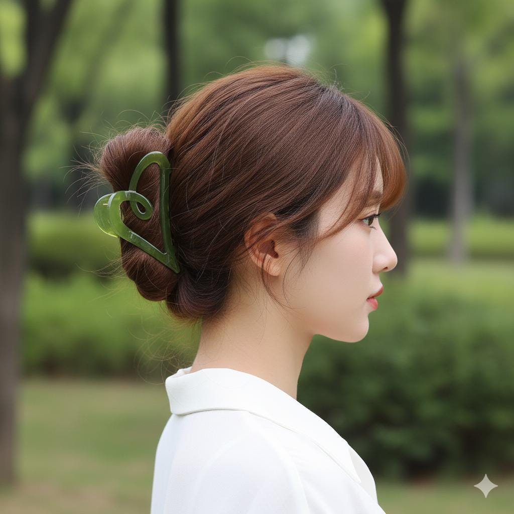 New Color Sweet Heart Half Updo Hair Claw Clip (3.5 Inch) / Elegance French Hair Pin / Hair Barrette for Woman