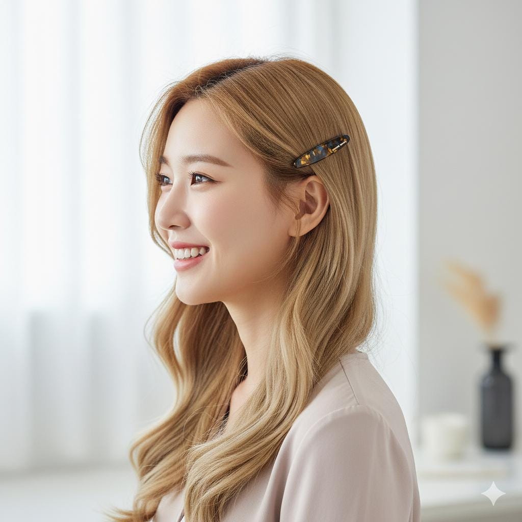 Demi Slim Oval Side Clip Hair Claw (2.5 Inch) / Alligator Hair Clip for Woman / French Barrette for Girls