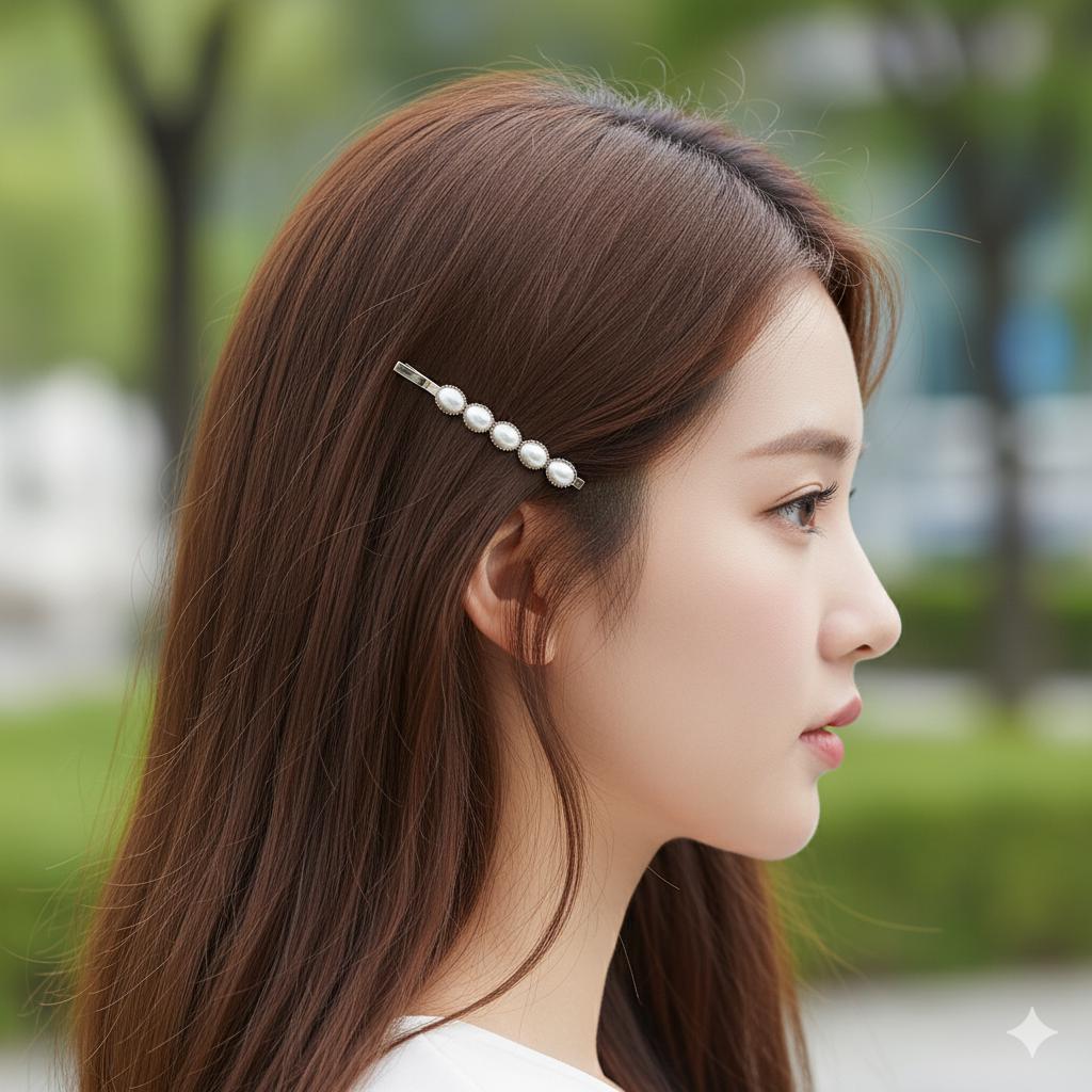 Vintage Formica Bobby Pin (2.4 Inch) / Simple Line Hair Clip / Hair Accessory for Woman / Snap Clip for Thin Hair