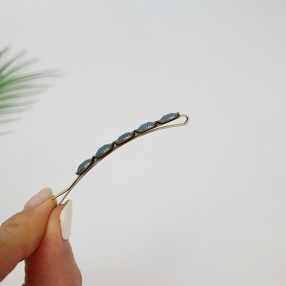 Vintage Formica Bobby Pin (2.4 Inch) / Simple Line Hair Clip / Hair Accessory for Woman / Snap Clip for Thin Hair