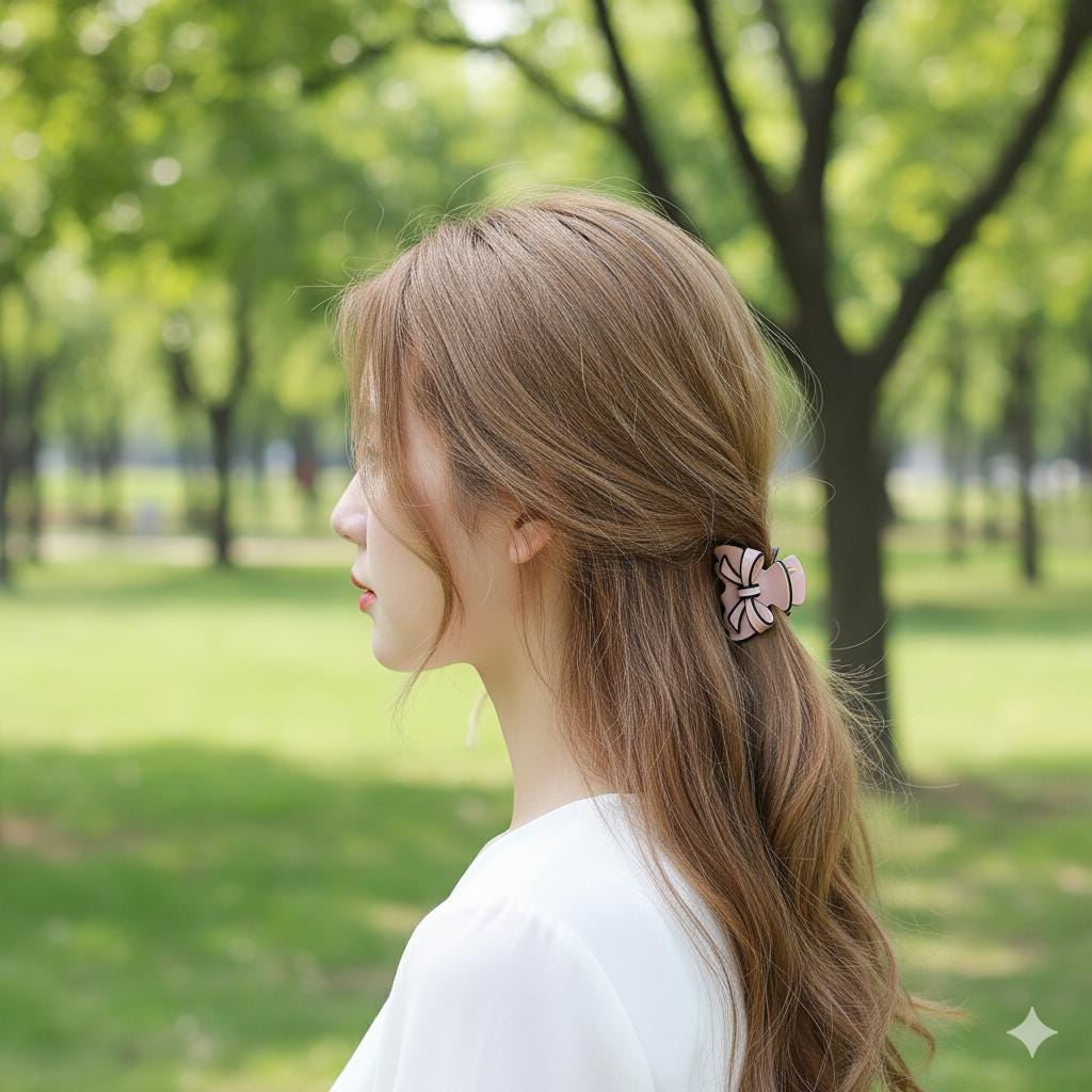 Pastel Color Balance Ribbon Hair Claw Clip (1.8 Inch) / Colorful French Hair Pin / Hair Accessory for Woman