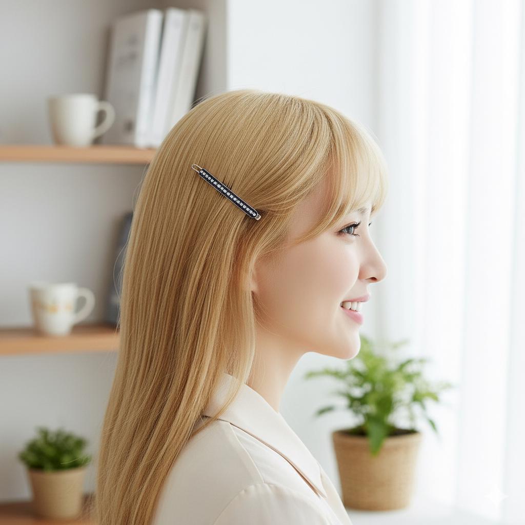 Pastel Tone Bobby Pin with Cubic / Cute Simple French Hair Pin Clip / Hair Accessory for Woman / Bow Barrette