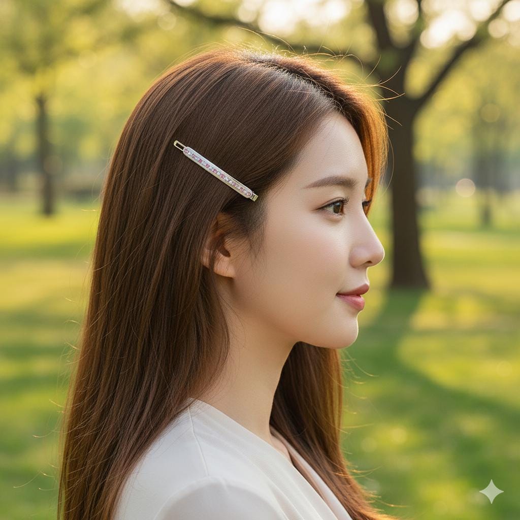 Pastel Tone Bobby Pin with Cubic / Cute Simple French Hair Pin Clip / Hair Accessory for Woman / Bow Barrette