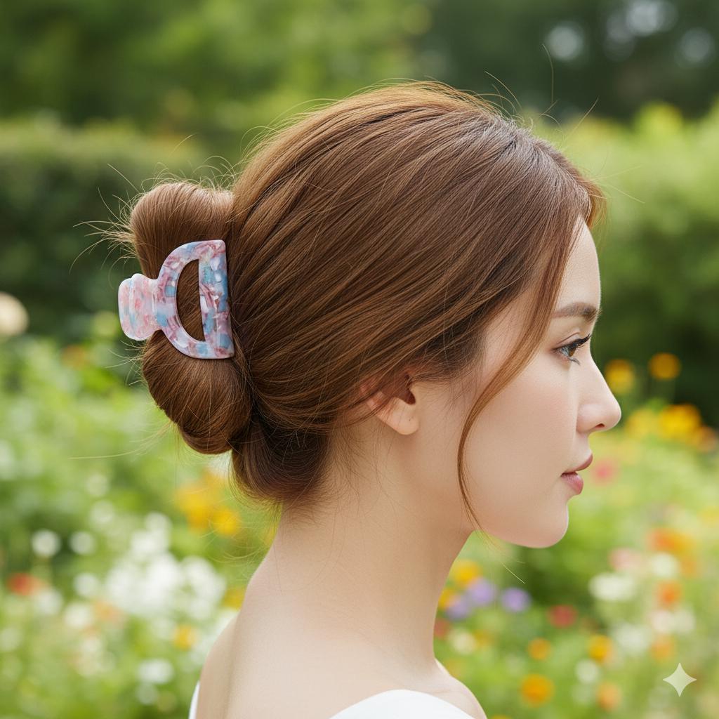 Tortoise Shell Arch Shape Hair Claw Clip / Vintage French Hair Pin / Hair Barrette for Woman / Hair Accessory for Girls