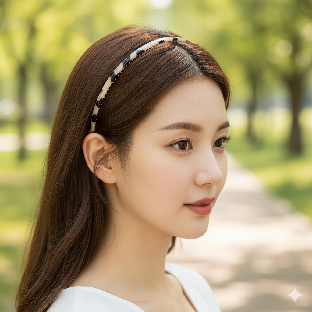 Leopard Inner Wire Very Thin Headband (0.2 Inch) / Simple Line Headband / Elegant Hair Accessories for Woman / Alice Headband