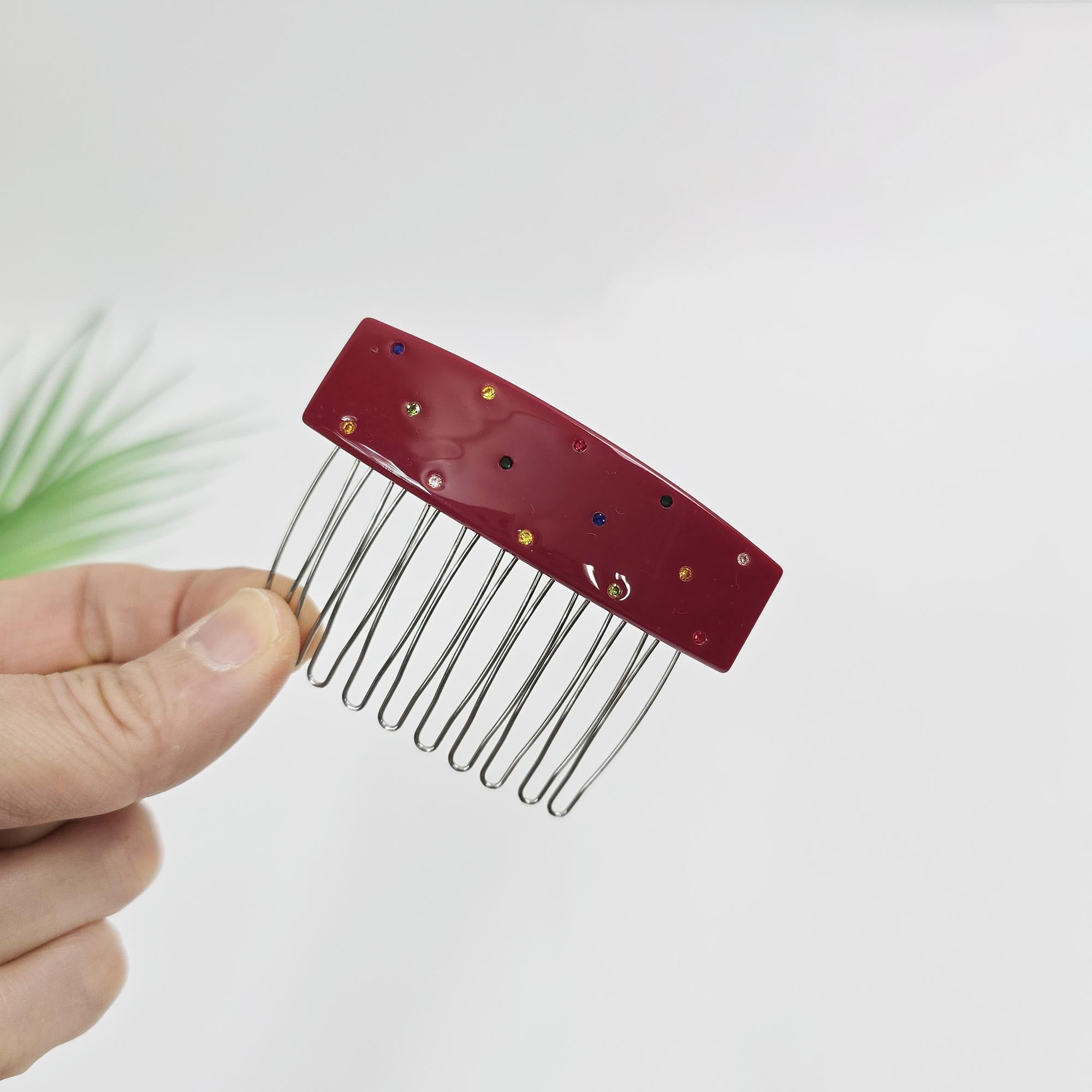 Lucie Cubic Point Non-Slip Hair Comb Pin (2.8 Inch) / Tortoise Shell Hair Pin / Hair Fork for Woman