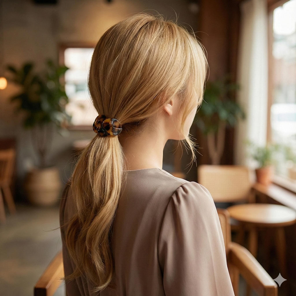 Leopard Triple Twist Curve Hair Tie / Fashionably Ponytail Holder / Hair Accessory for Woman / French Hair Pin / Hair Scrunchy