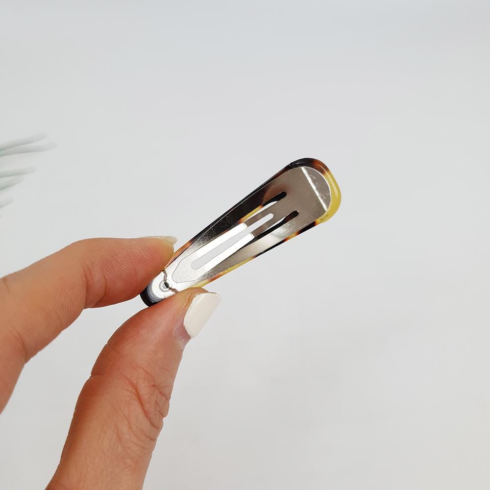 Leopard Aurora Triangle Snap Clip (2.2 Inch) / Tortoise Marble Hairgrip Barrette / French Hair Pin / Tic Tac Hair Clip Pin