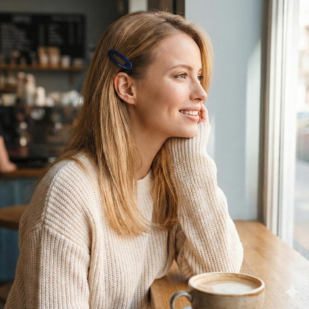 Pure Color Mini Oval Mini Snap Clip (2.2 Inch) / Tortoise Marble Hairgrip Barrette / Tic Tac Hair Clip Pin / French Hair Pin