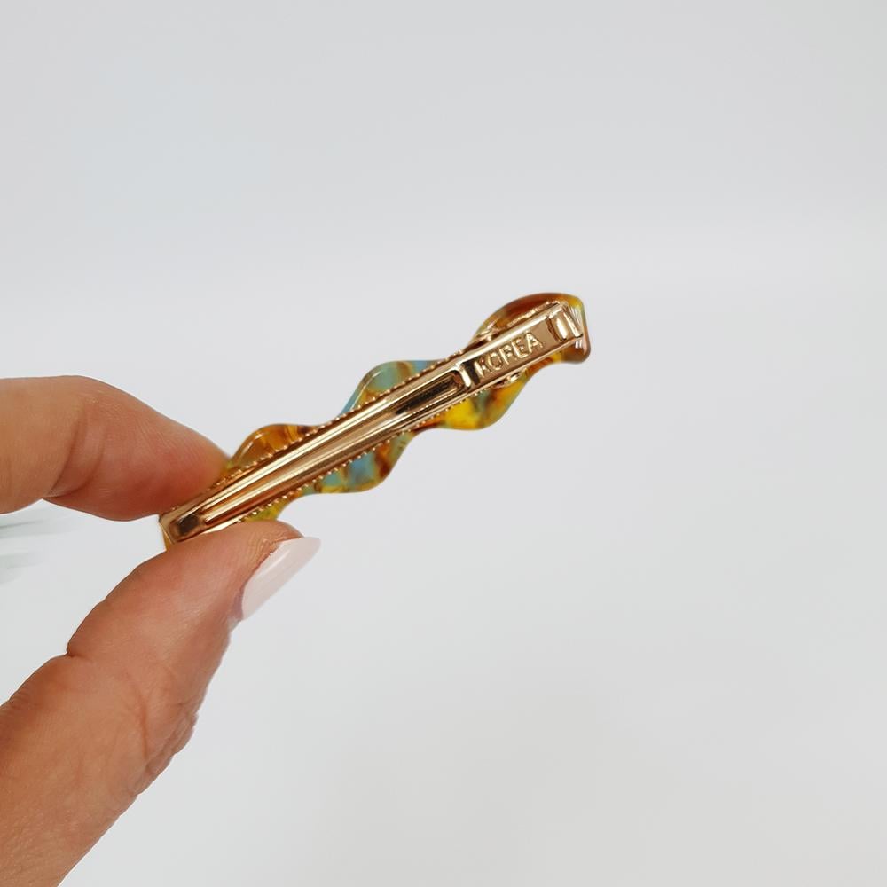 Leopard Marble Wave Hair Claw Clip (2.6 Inch) / Tortoise Shell French Hair Pin / Alligator Hair Clip for Woman