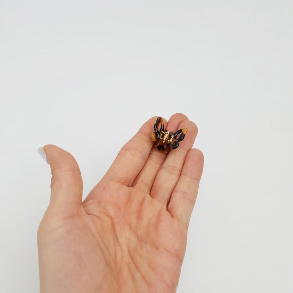 Mini Butterfly Hair Clips 2 Pieces in 1 Set / Tortoise Shell French Hair Pin / Hair Accessory for Woman