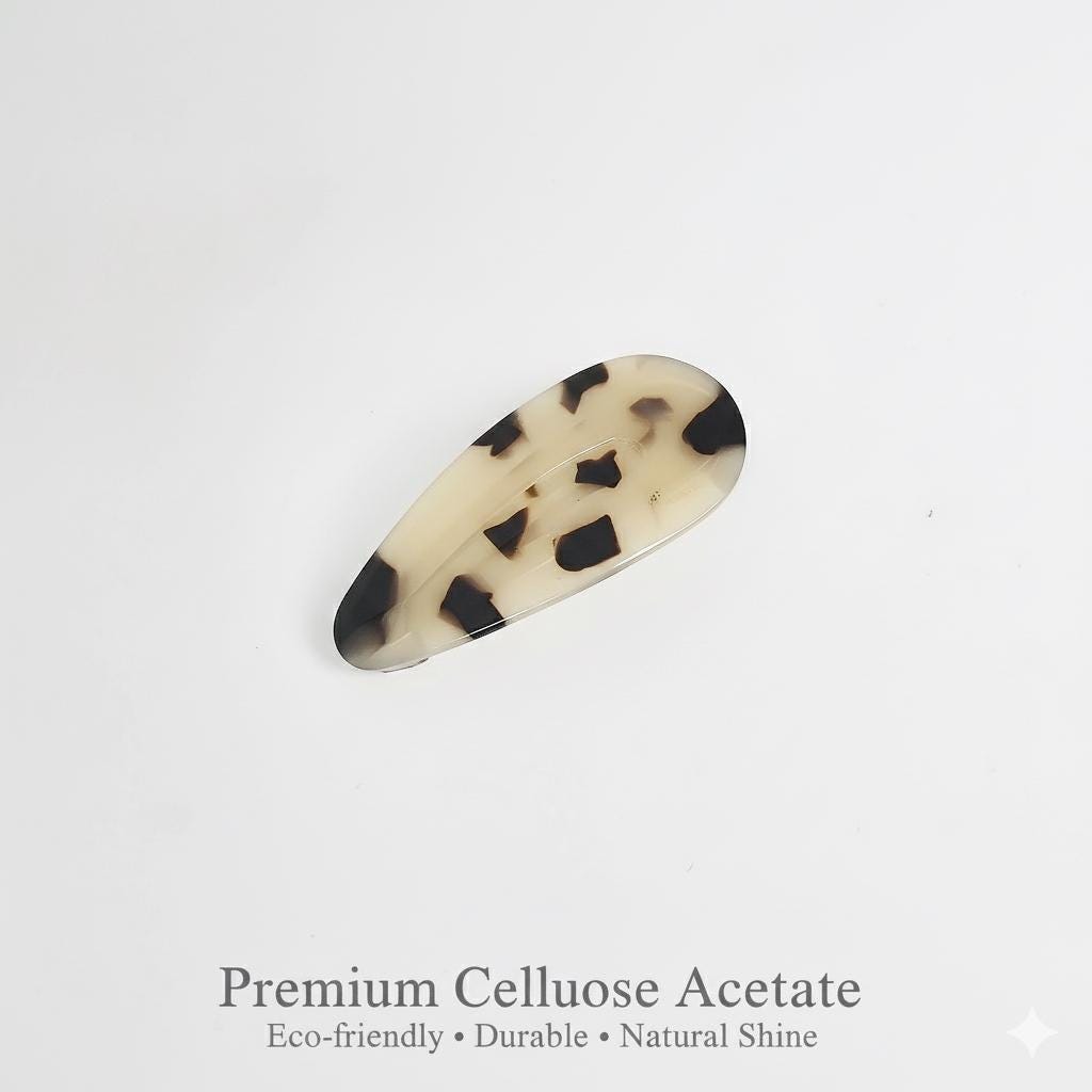 Simple Flat Round Triangle Hair Clip (2.2 Inch) / Tortoise Marble Hairgrip Barrette / French Hair Pin / Tic Tac Hair Clip Pin