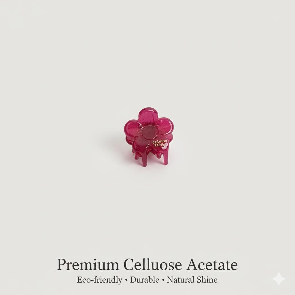 Cute Flower Extra Mini Hair Clips (0.8 Inch) / Tortoise Shell Tiny French Hair Pin / Hair Barrette for Woman