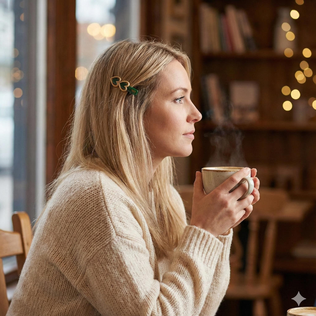 Twin Mini Heart Straight Side Hair Claw Clip (2 Inch) / Vivid Color French Pin / Alligator Hair Clip for Woman