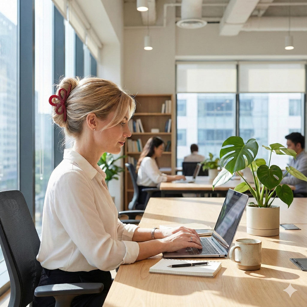 Romance Ribbon Twist Updo Hair Claw Clip (5.1 Inch) / Elegance French Hair Pin / Hair Barrette for Woman