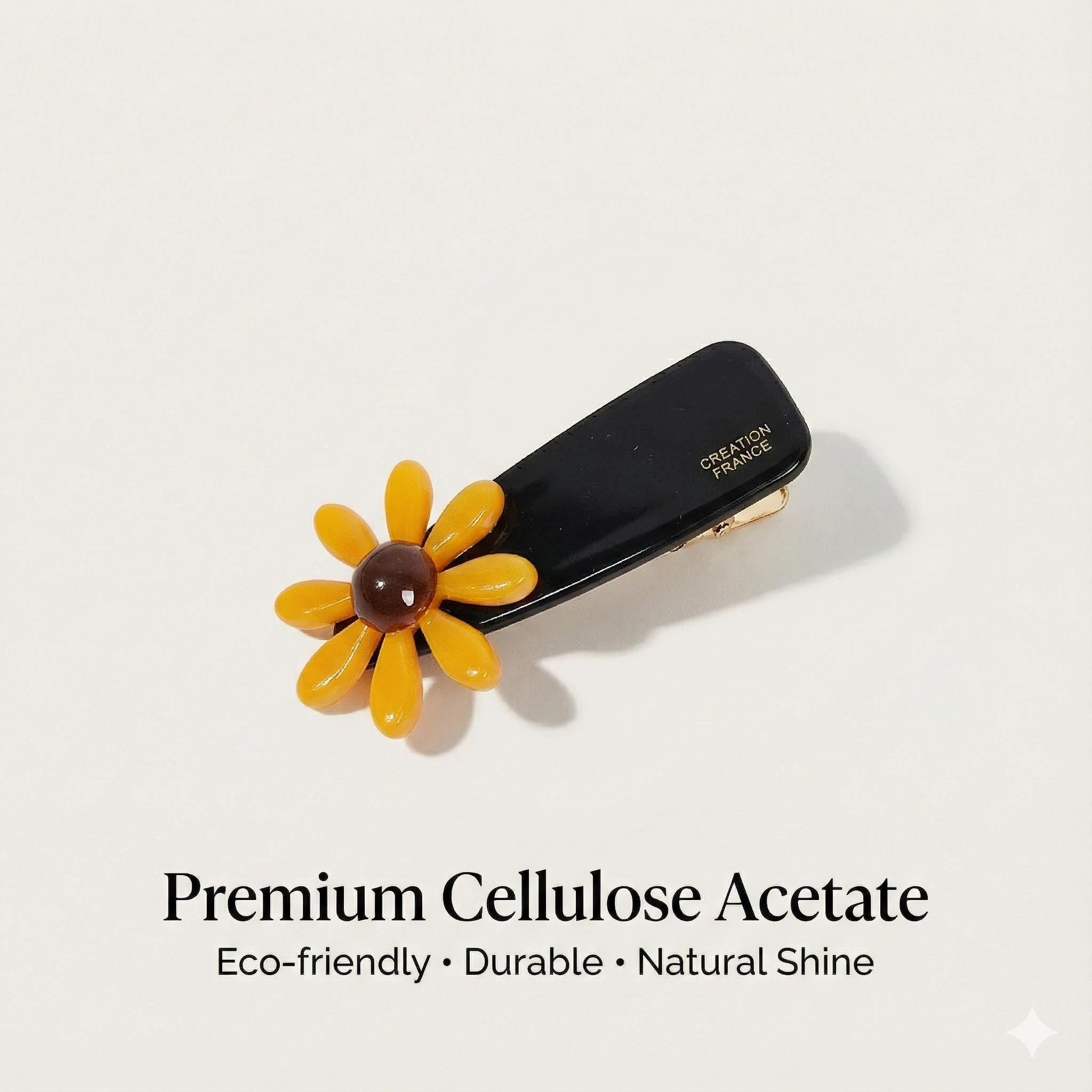 Sunflower Triangle Clip Side Hair Claw Clip (2.3 Inch) / Cute French Pin / Alligator Hair Clip for Woman
