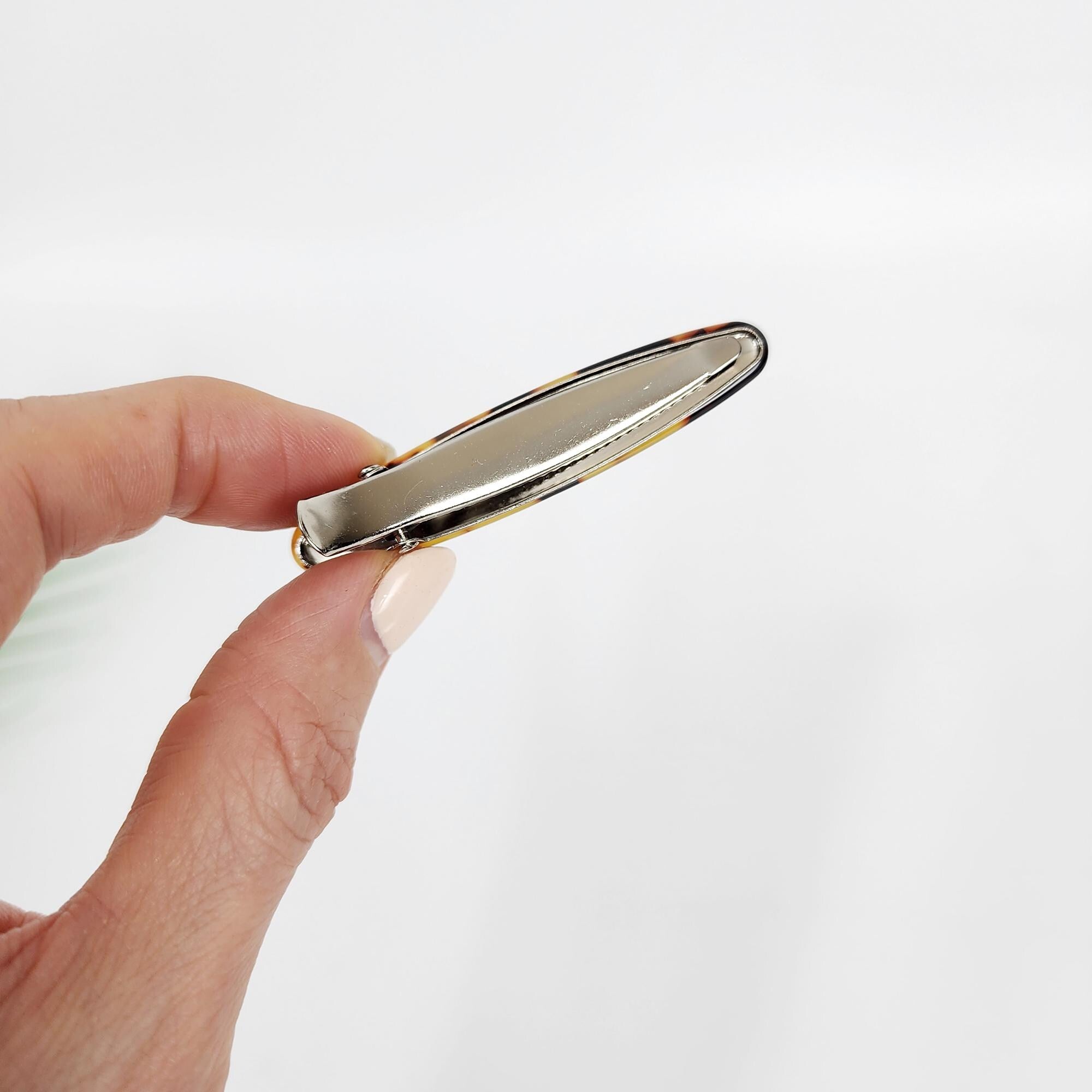 Demi Slim Oval Side Clip Hair Claw (2.5 Inch) / Alligator Hair Clip for Woman / French Barrette for Girls