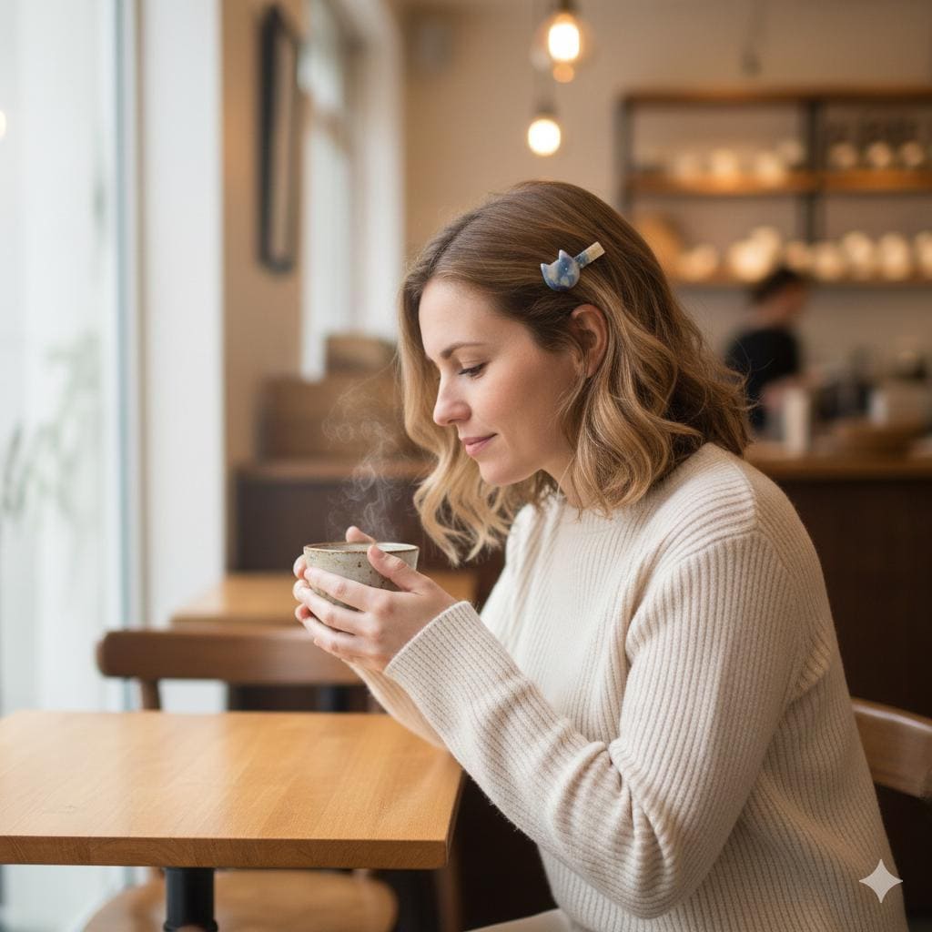 Convex Simple Cat Mini Hair Claw Clip (1.9 Inch) / Alligator Hair Clip for Woman / French Barrette for Girls