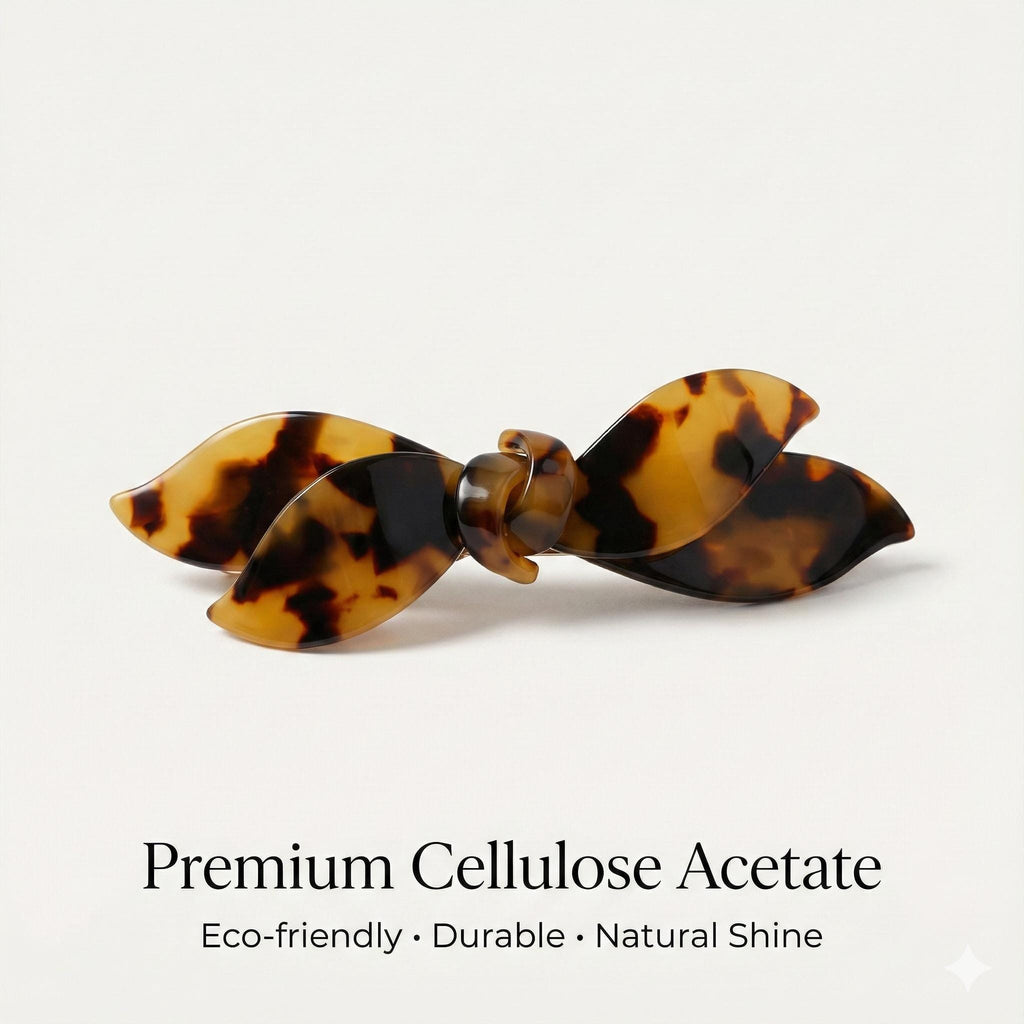 Leopard Double Wave Ribbon Hair Barrette / Luxurious French Hair Pin / Automatic Hair Clip