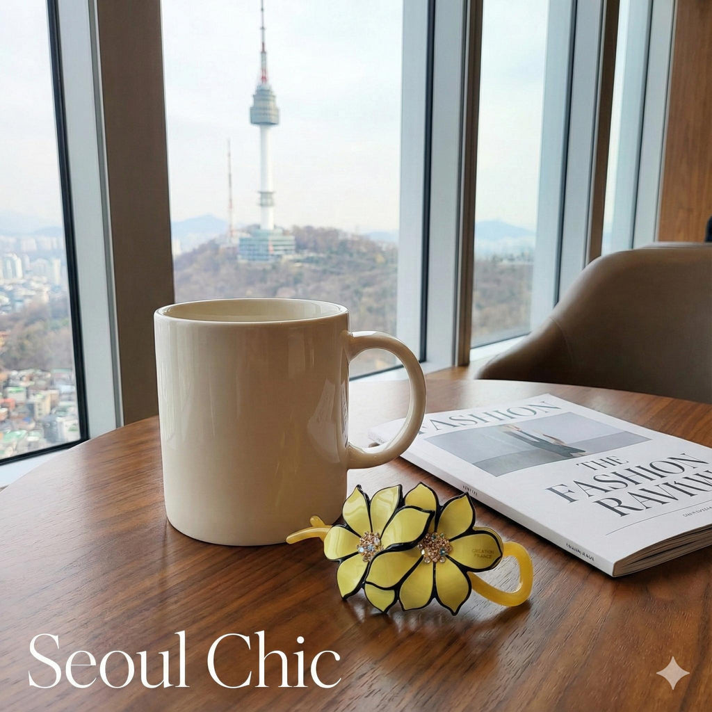 Pastel Color Couple Flower Banana Claw with Cubic / Ponytail Holder for Woman / Clincher Comb Hair Accessory