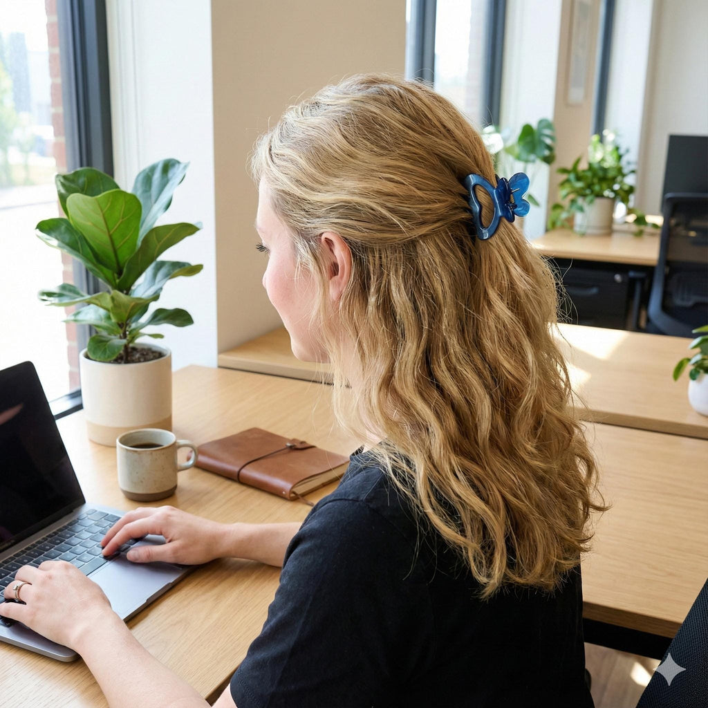 Heart Mini Butterfly Hair Claw Clip (1.4 Inch) / Cute Tortoise Shell French Hair Pin / Small Hair Clips
