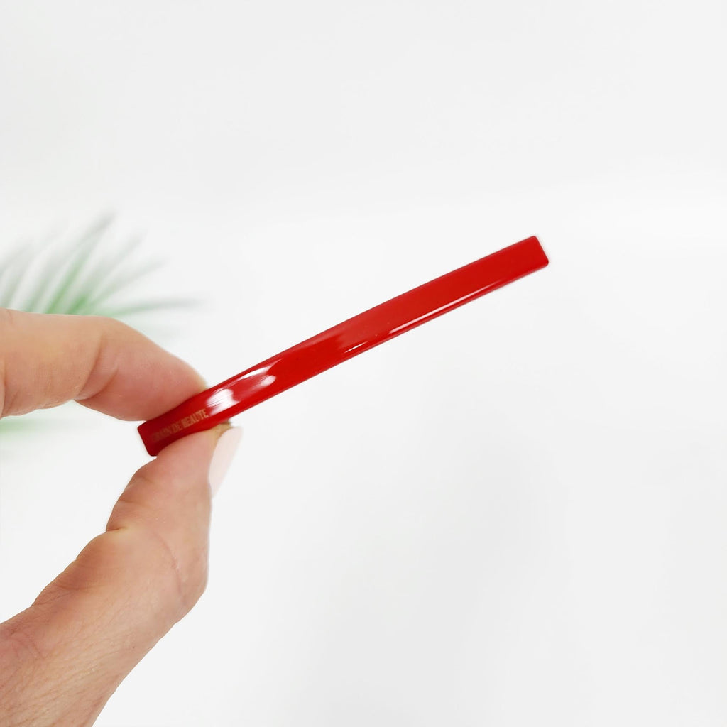 Pure Color Simple Line Hair Barrette (3.3 Inch) / Luxurious French Hair Pin / Automatic Hair Clip