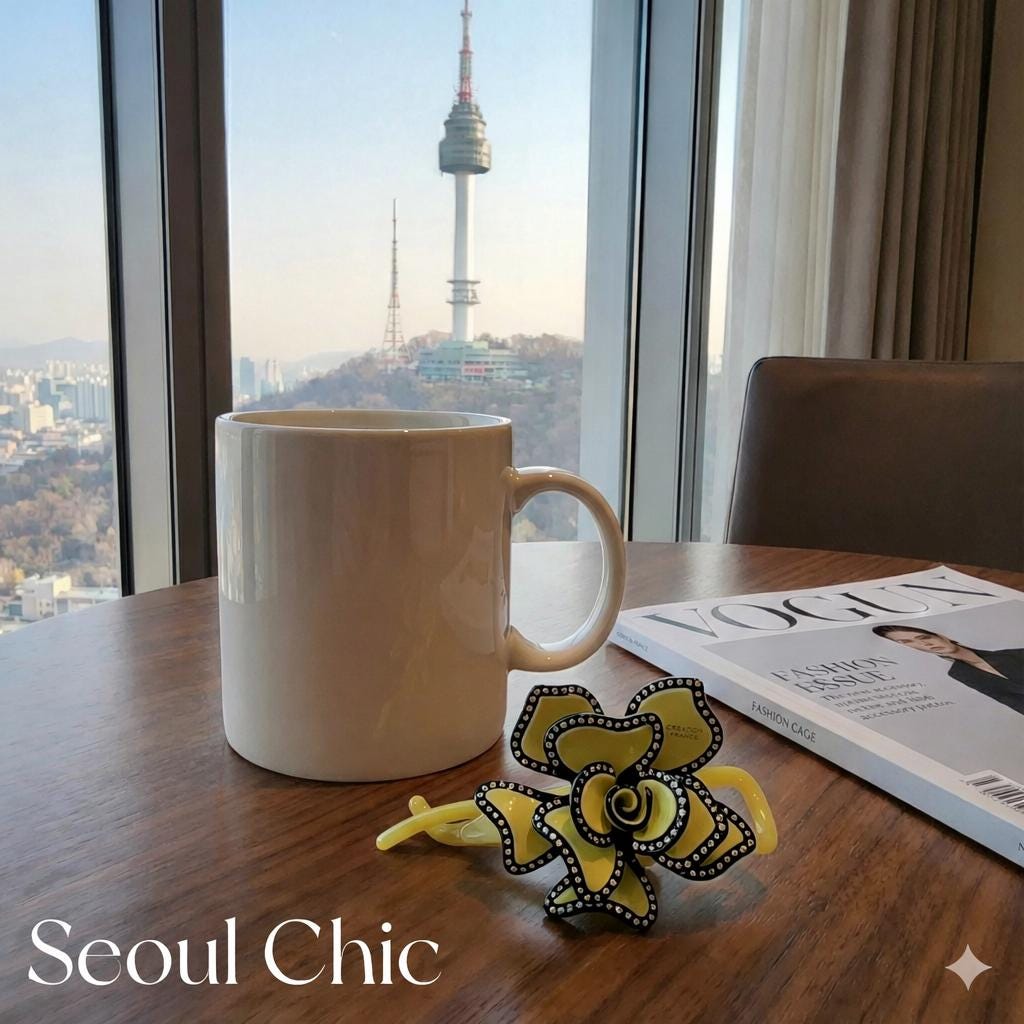 Pastel Color Volume Flower Banana Clip with Cubic Line / Luxurious French Hair Pin / Hair Comb Barrette for Woman