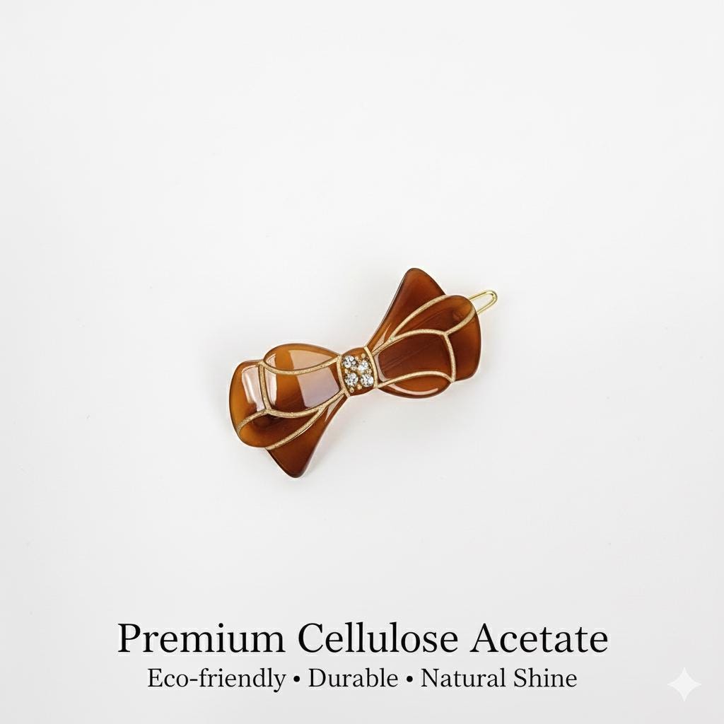 Laurence Annie Ribbon Small Bobby Pin (1.7 Inch) / Luxurious French Hair Pin / Hair Accessory for Woman / Mini Hair Clips