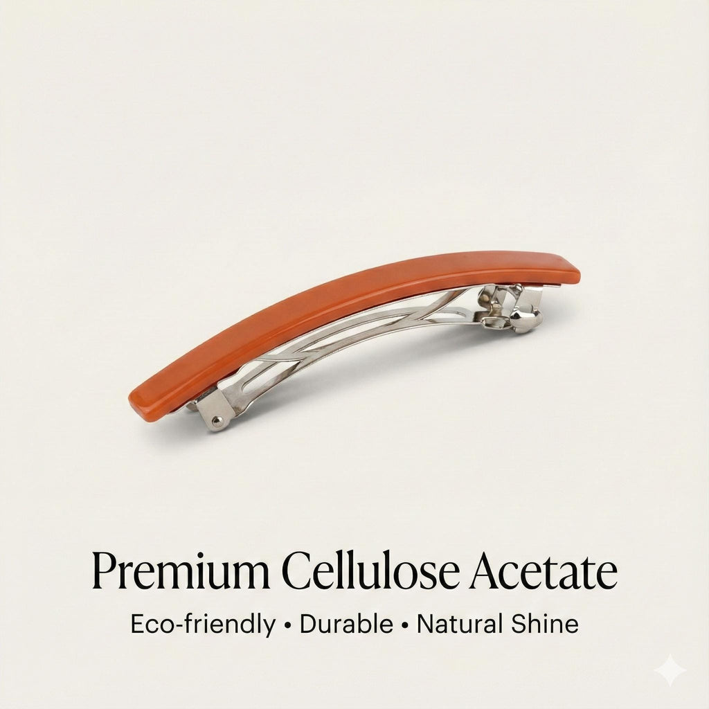 Pure Color Mini Slim Hair Barrette (2.6 Inch) / Tortoise Shell French Hair Pin / Hair Accessory for Woman / Automatic Hair Clip