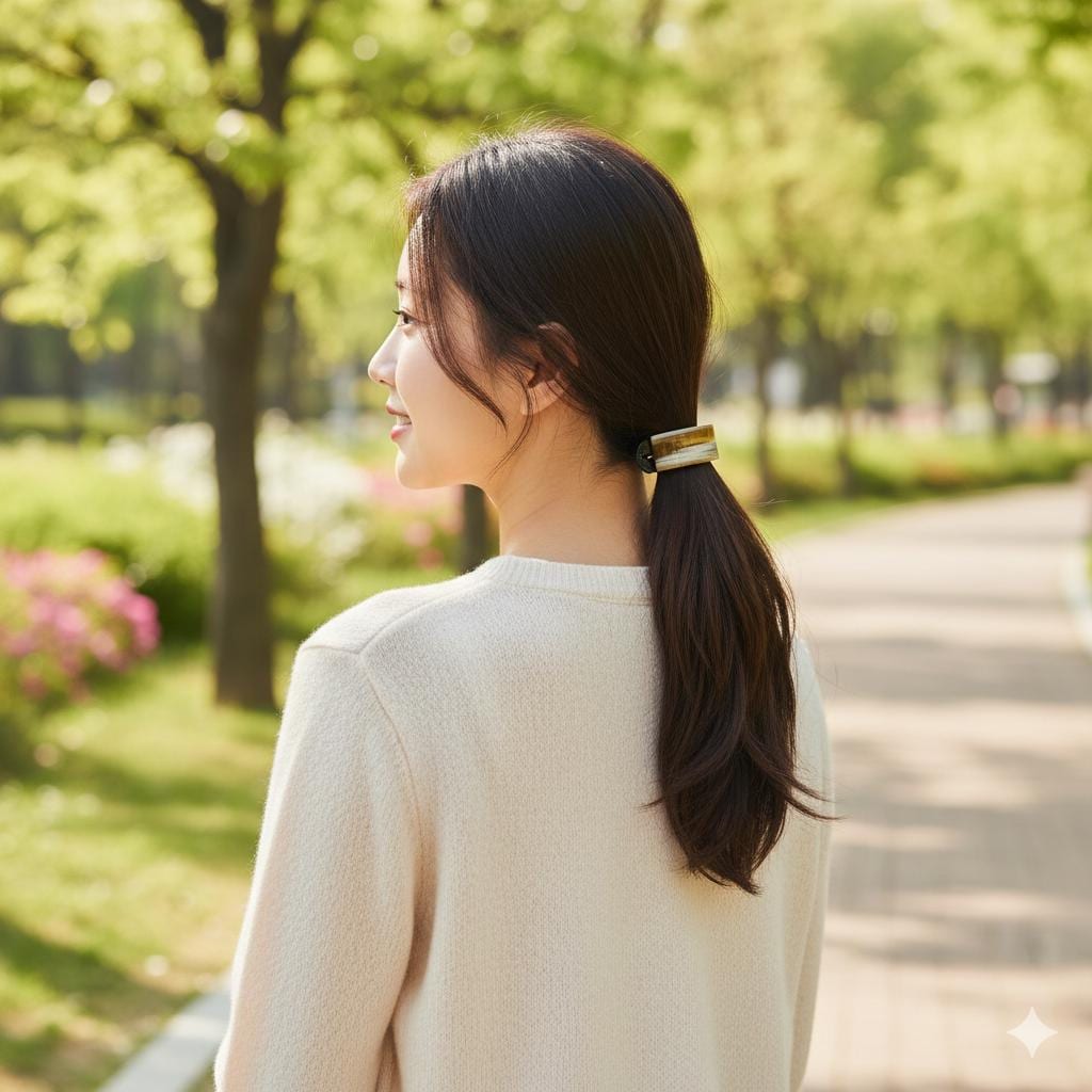 Tortoise Shell Banana Clip (2.4 Inch) | French Pin | Korean Hair Pin | Small Ponytail Holder