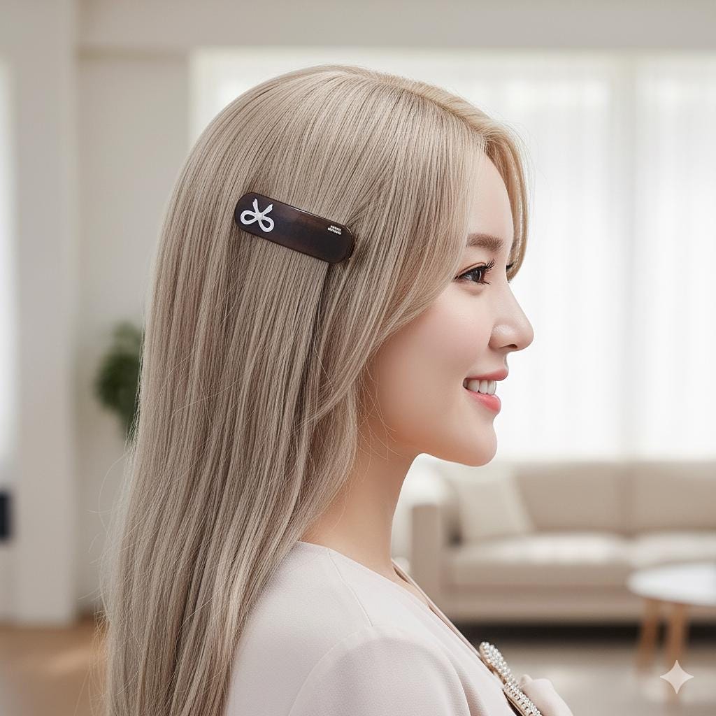 Acetate Bow Barrette (2.7 Inch) | French Pin | Korean Hair Pin | Small Ribbon Snap Clips