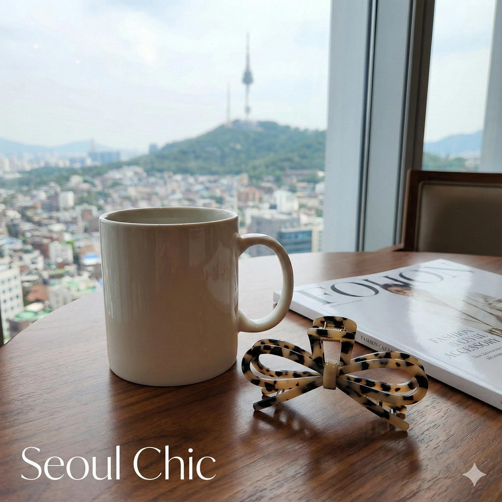 Tortoise Shell Gift Ribbon Large Hair Claw Clip (4.7 Inch) / Leopard French Hair Pin / Hair Barrette for Woman / Korean Fashion