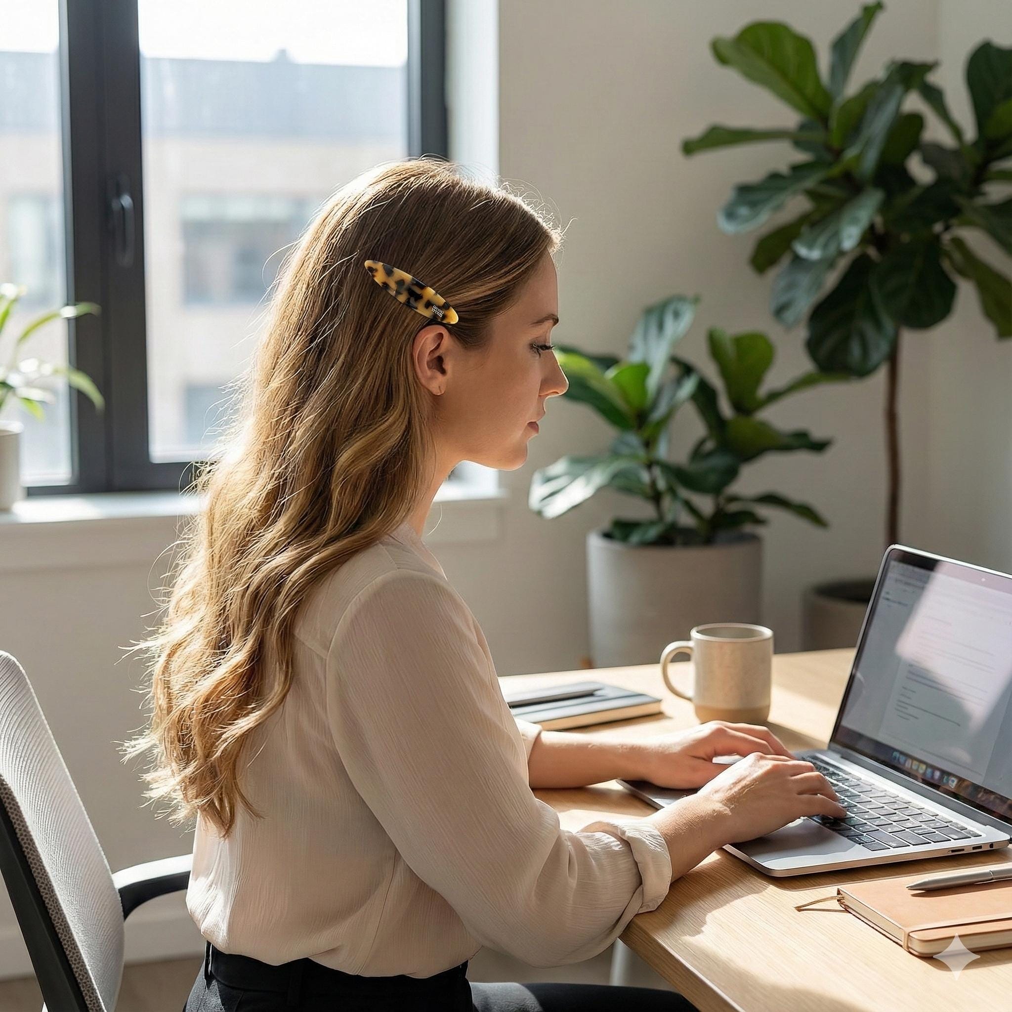 Tortoise Shell Oval Hair Claw Clip (2.8 Inch) / Pastel Color French Hair Pin / Simple Alligator Hair Clip