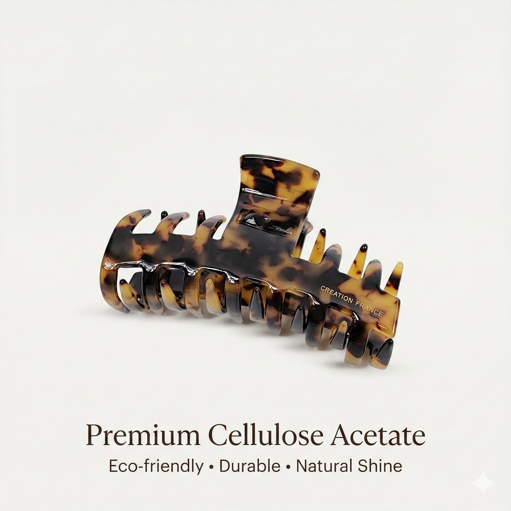 Tortoise Shell Spike Large Hair Claw Clip (3.5 Inch) / Leopard French Hair Pin / Hair Barrette for Woman