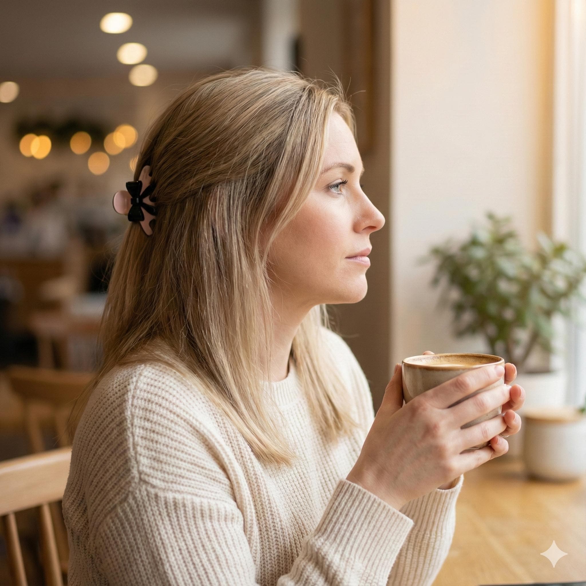 Leopard Black Ribbon Hair Claw Clip (2.4 Inch) / Tortoise Shell Medium Size Ponytail Holder / Hair Barrette for Woman