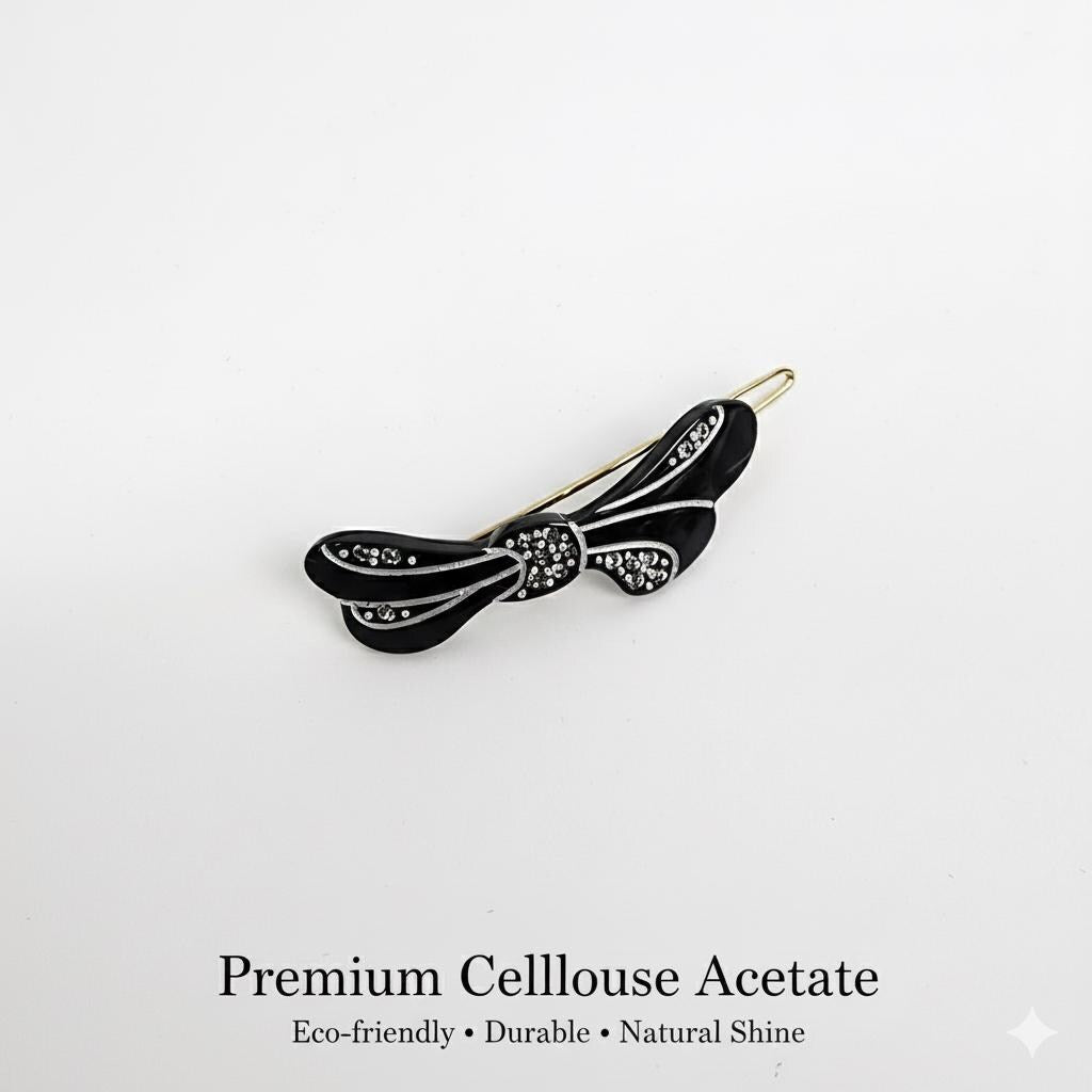 Raurence Cubic Flow Bobby Pin (1.8 Inch) / Luxurious French Hair Pin / Hair Accessory for Woman