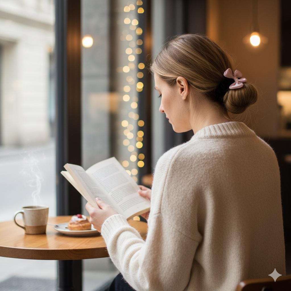 Black Velvet Organza Ribbon Two Leg Low Bun Hair Claw Clip / Medium Size Ponytail Holder / Hair Barrette for Woman