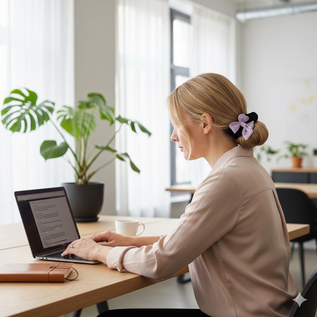 Black Velvet Organza Ribbon Two Leg Low Bun Hair Claw Clip / Medium Size Ponytail Holder / Hair Barrette for Woman