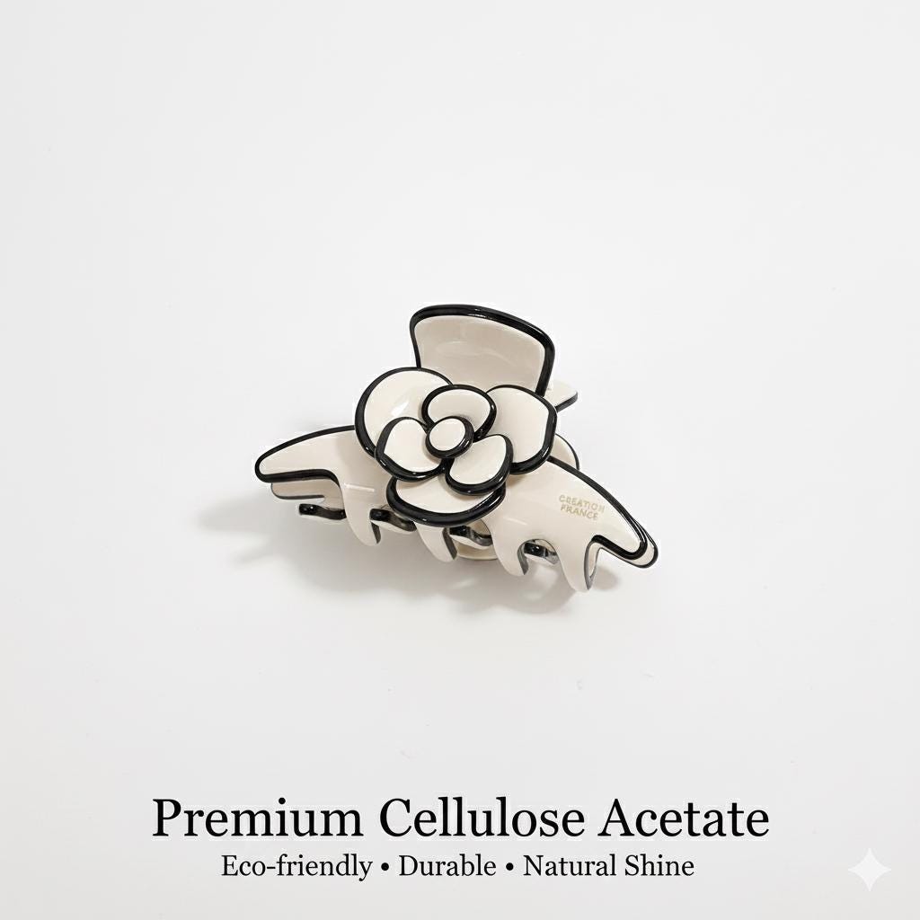 Pastel Color Lovely Camellia Flower Hair Clip (2.6 Inch) / Luxurious French Hair Pin / Hair Accessory for Woman
