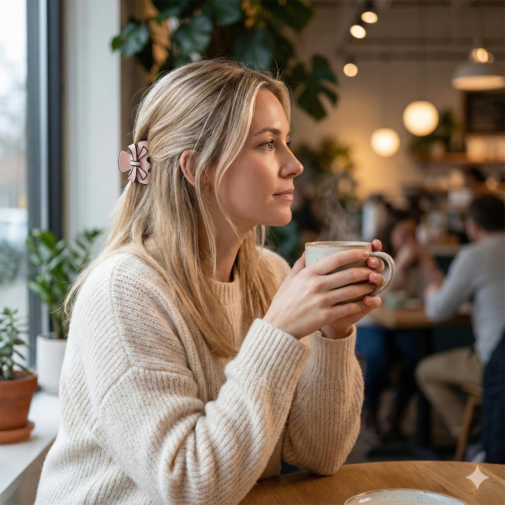 Pastel Color Balance Ribbon Hair Claw Clip (1.8 Inch) / Colorful French Hair Pin / Hair Accessory for Woman