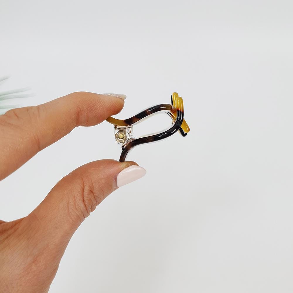 Beanie Hair Clip Claw (2.0 Inch) / Tortoise Shell Small French Hair Pin / Hair Barrette for Woman / Acrylic Hair Claw