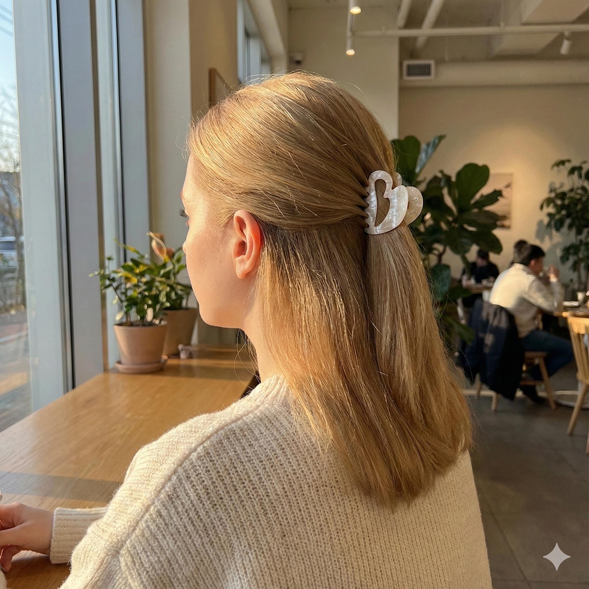 Leopard Heart Shape Small Hair Claw Clip (2.6 Inch) / Tortoise Shell French Hair Pin / Hair Barrette for Woman