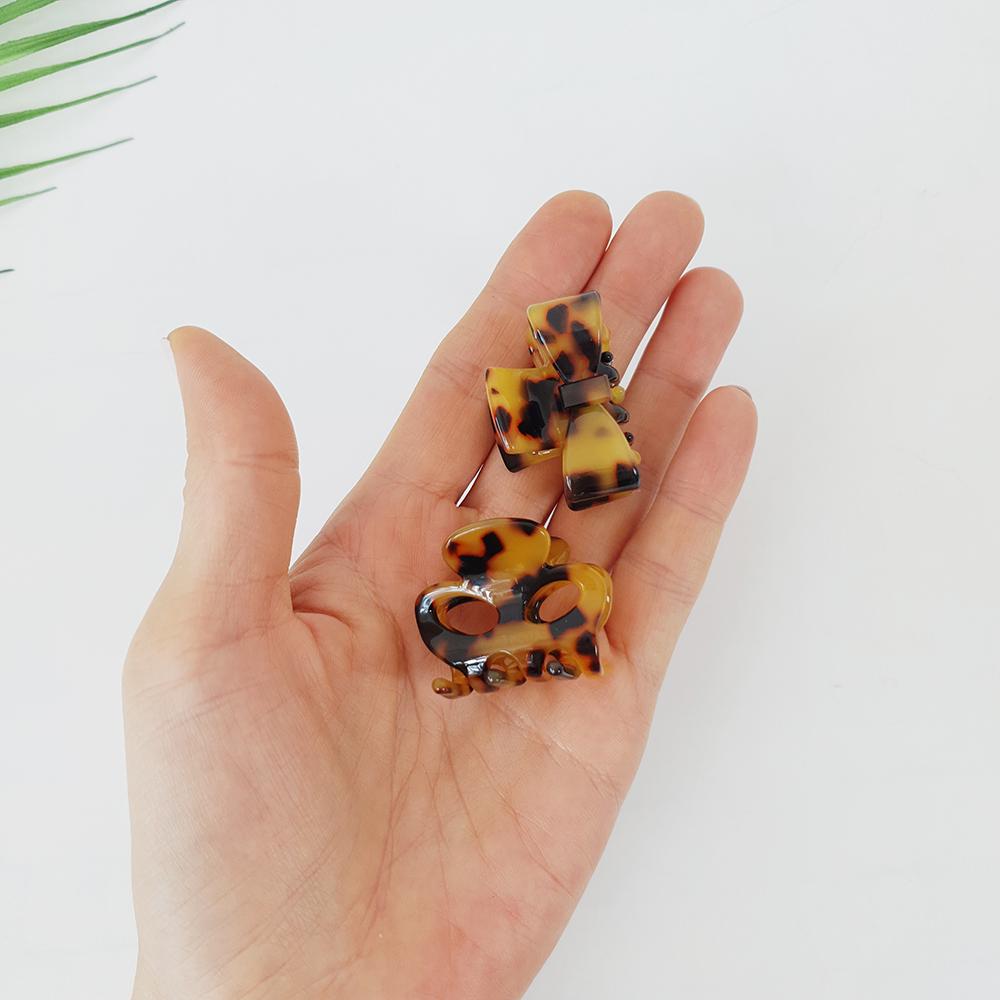 Skull Ribbon Small Hair Clips / Tortoise Shell Mini French Hair Pin / Hair Barrette for Woman / Leopard French Barrette for Girls