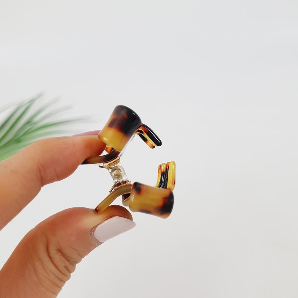 Skull Ribbon Small Hair Clips / Tortoise Shell Mini French Hair Pin / Hair Barrette for Woman / Leopard French Barrette for Girls