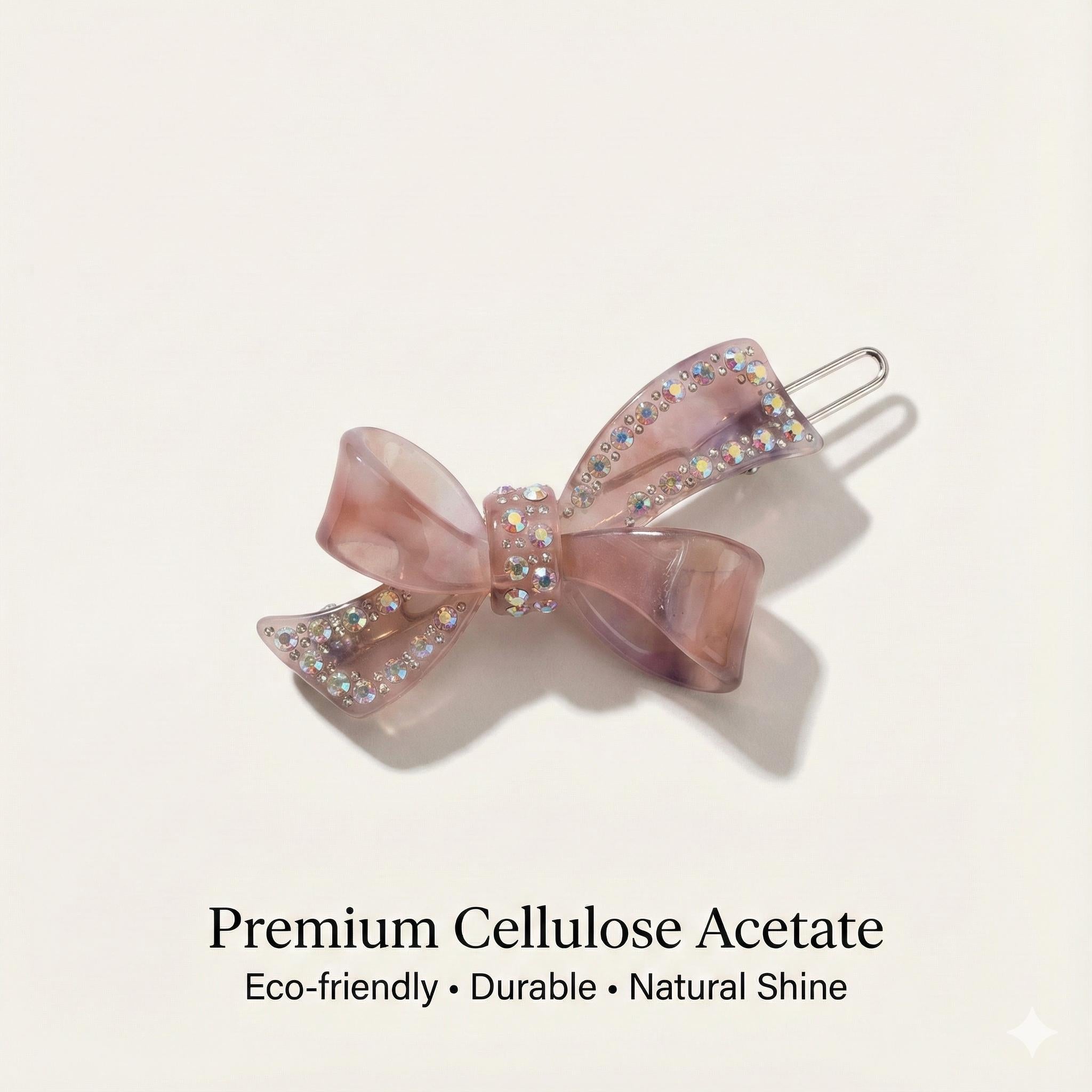 Leopard Aurora Cubic Double Ribbon Bobby Pin (2.8 Inch) / Vintage French Hair Pin / Hair Accessory for Woman / Bow Barrette