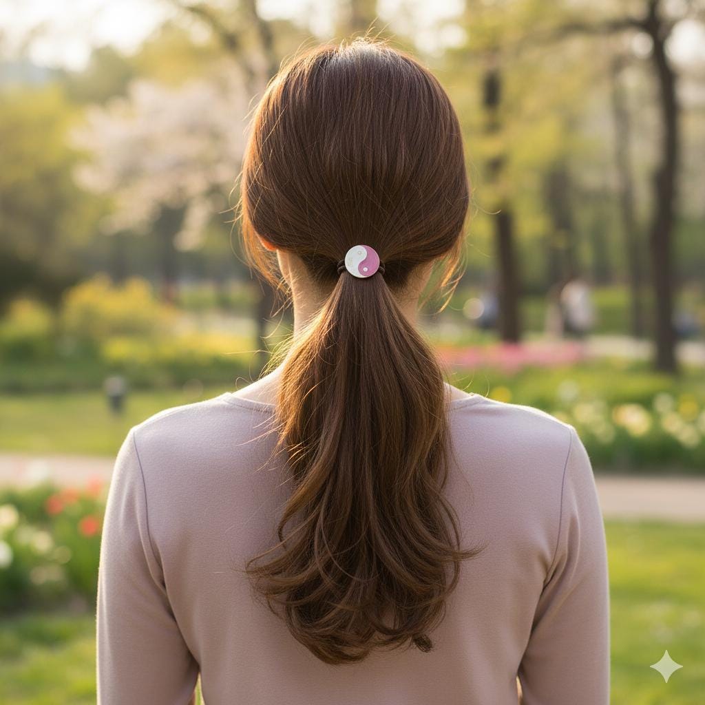 White Fiona Hair Tie (1.0 Inch) / Simple Cute Ponytail Holder / Hair Accessory for Woman / French Hair Tie