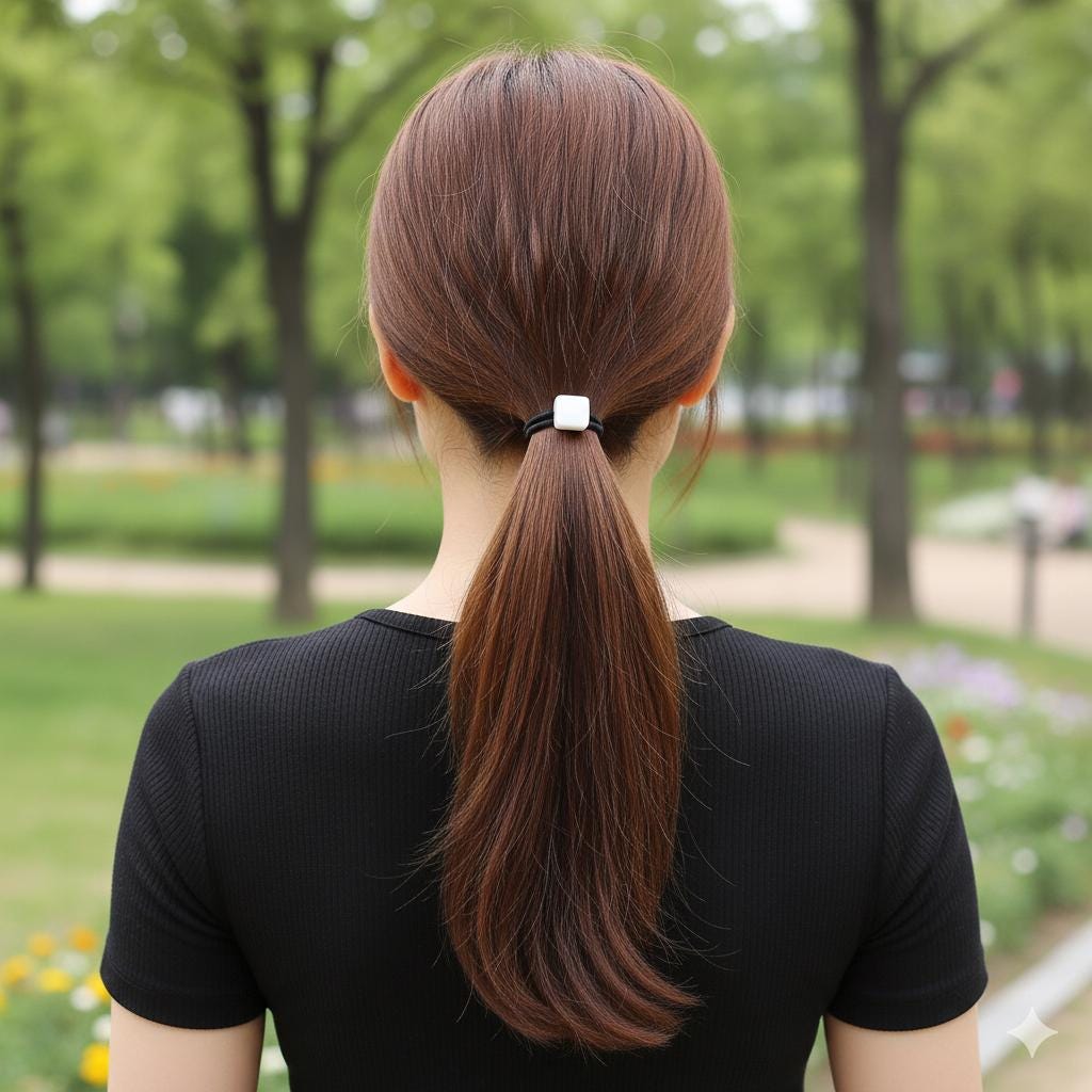 Cany Mini Cube Hair Tie / Simple Cute Ponytail Holder / Hair Accessory for Woman / French Hair Tie