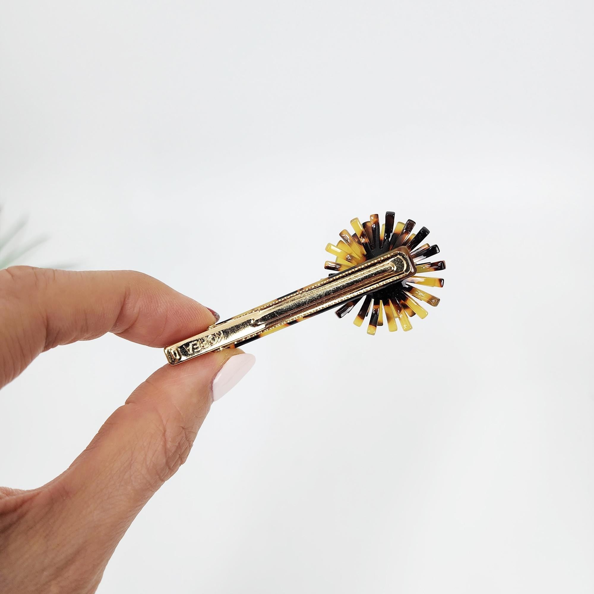 Tortoise Shell Flower Hair Clip / Luxurious French Hair Pin / Hair Accessory for Woman / Alligator Hair Clip